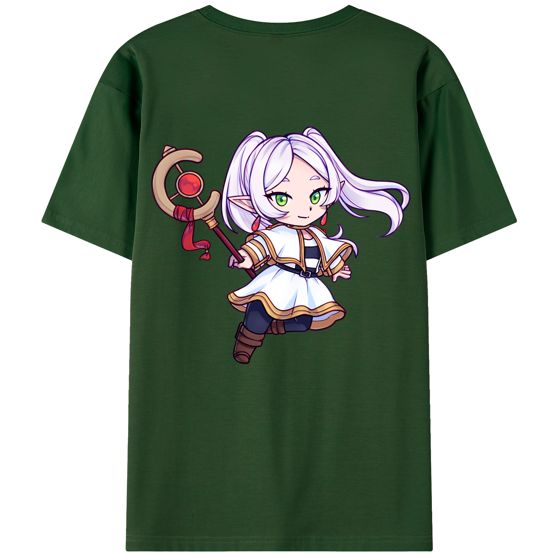 （画像用） 葬送のフリーレン Frieren 綿100％半袖Tシャツ（背面プリント）